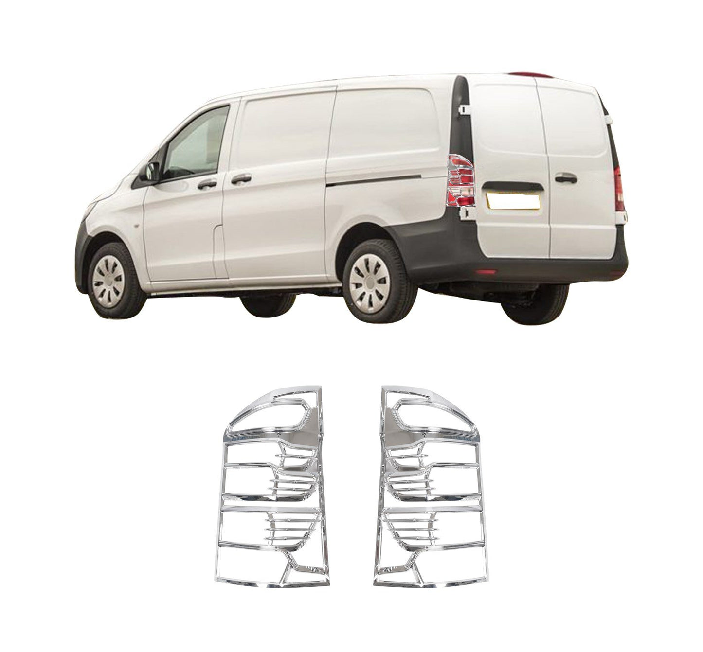 Mercedes-Benz Vito W447 (2015-Present) Stainless Steel Chrome Tail Light Frames
