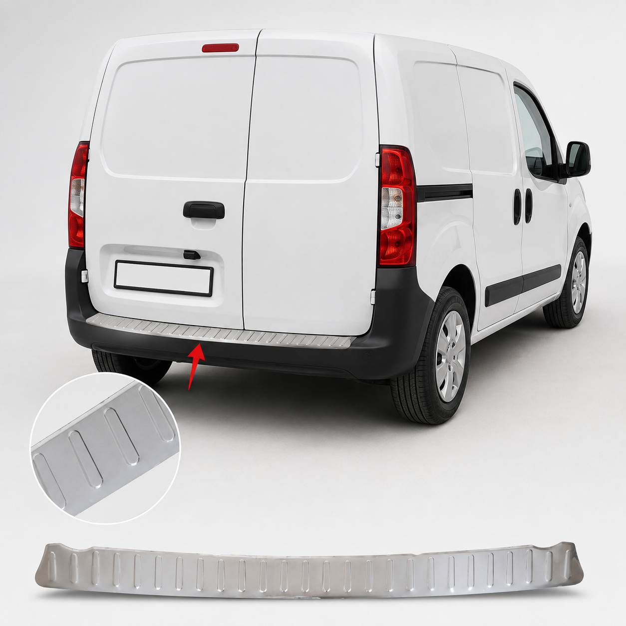Citroën Nemo Van 2008–2016 Rear Bumper Sill Cover – Polished Stainless Steel