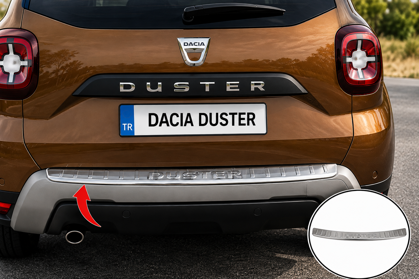 Dacia Duster II 2018–2023 Rear Bumper Sill Cover – Polished Stainless Steel