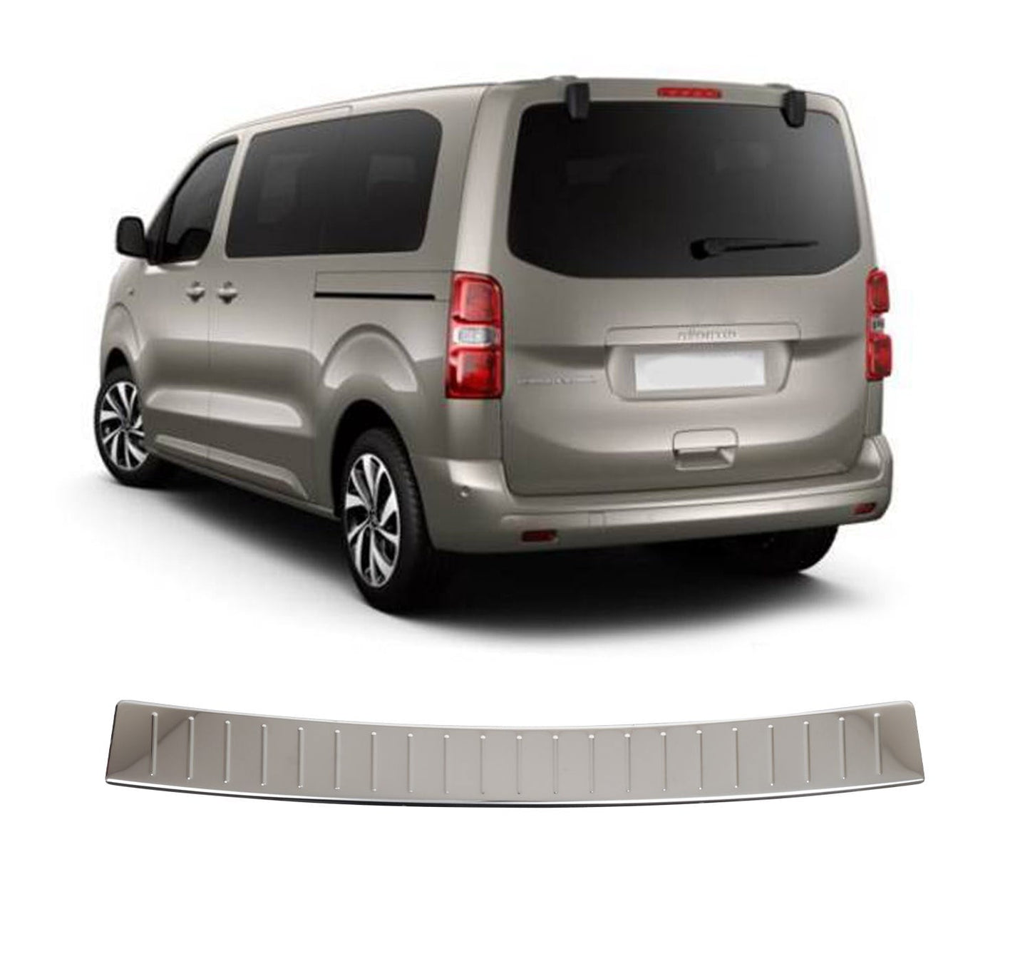 Citroën SpaceTourer 2016–2023 with polished stainless steel rear bumper sill cover
