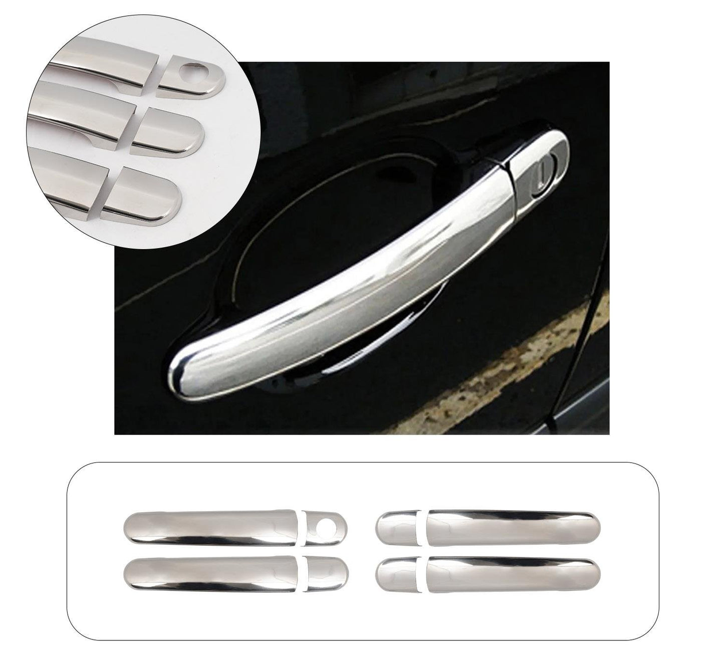 Audi A2 (2000-2005) Stainless Steel Chrome Door Handle Covers - 4 Doors