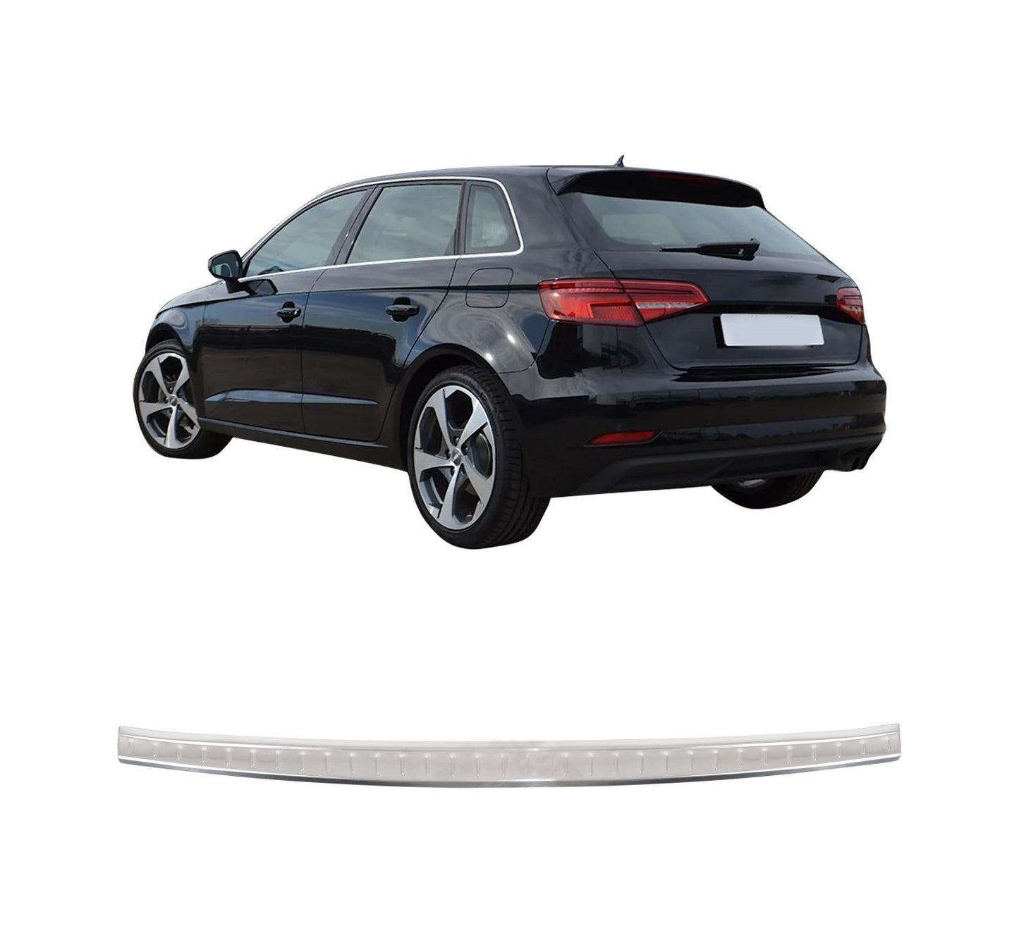 Audi A3 Sportback 2012-2019 Stainless Steel Chrome Rear Bumper Sill Protector