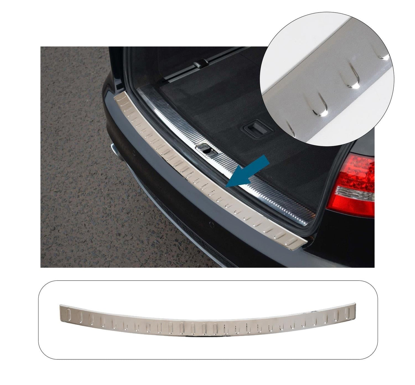Audi A6 Avant C7 4G 2011-2018 Stainless Steel Chrome Rear Bumper Sill Protector
