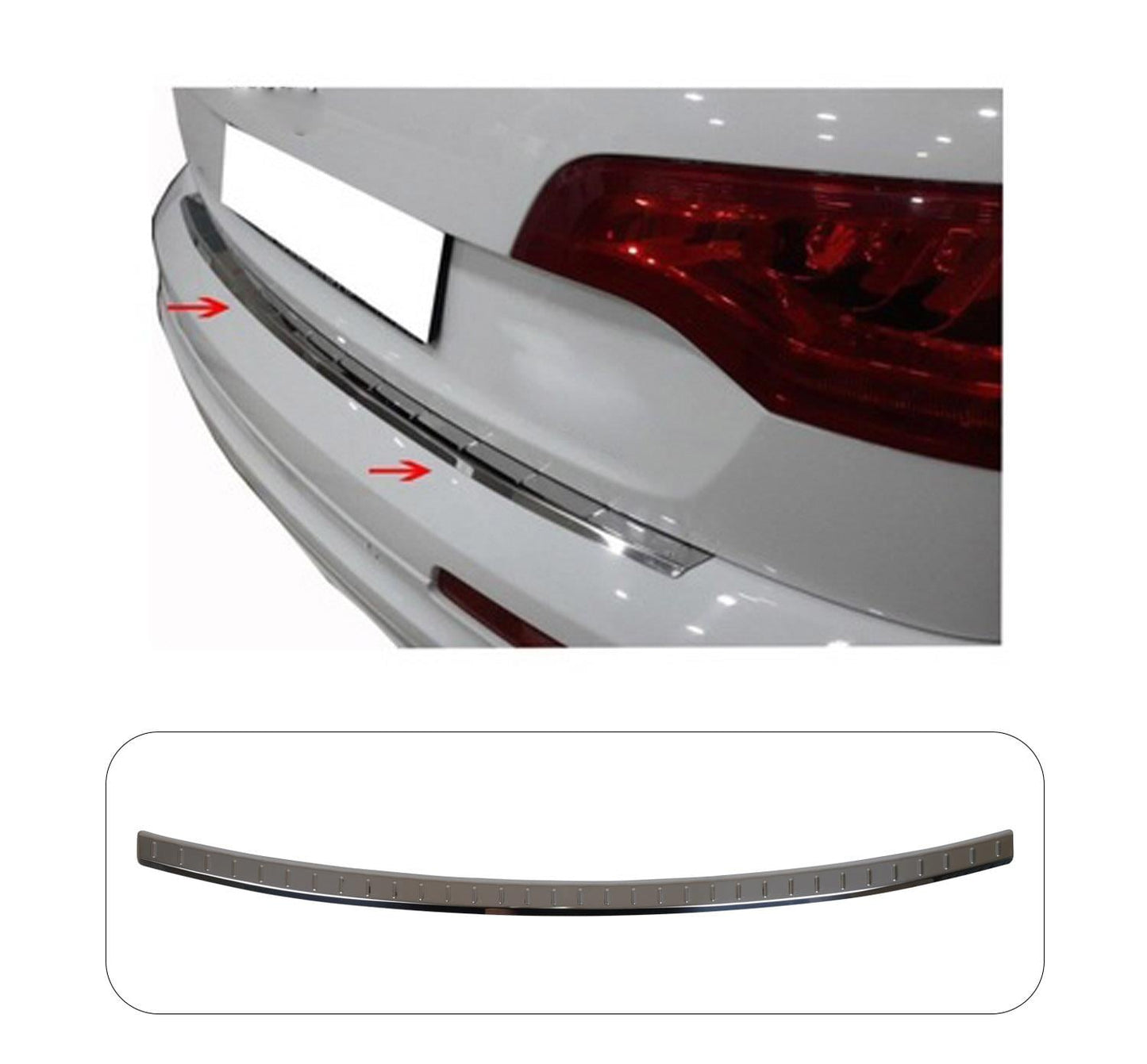 Audi Q7 4L SUV 2006-2015 Stainless Steel Chrome Rear Bumper Sill Protector