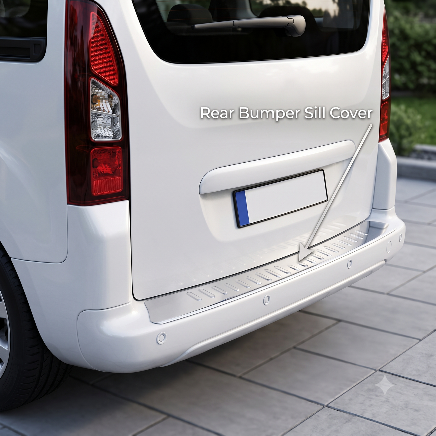 Citroën Berlingo II 2008–2018 Rear Bumper Sill Cover – Polished Stainless Steel