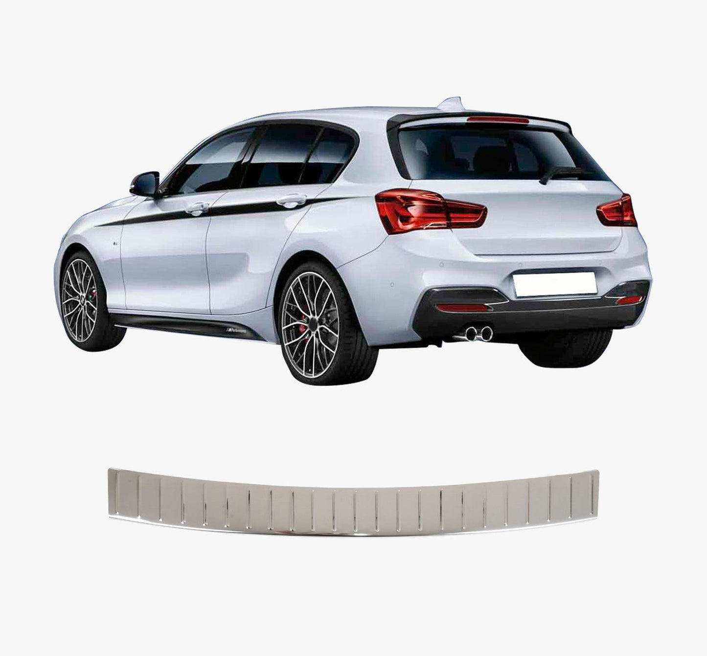 Rear Bumper Sill Cover for BMW 1 Series F20 / F21 2011–2019 – Polished Stainless Steel