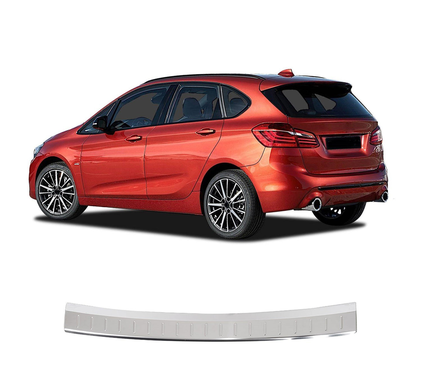 Rear Bumper Sill Cover for BMW 2 Series Active Tourer F45 2014–2021 – Polished Stainless Steel