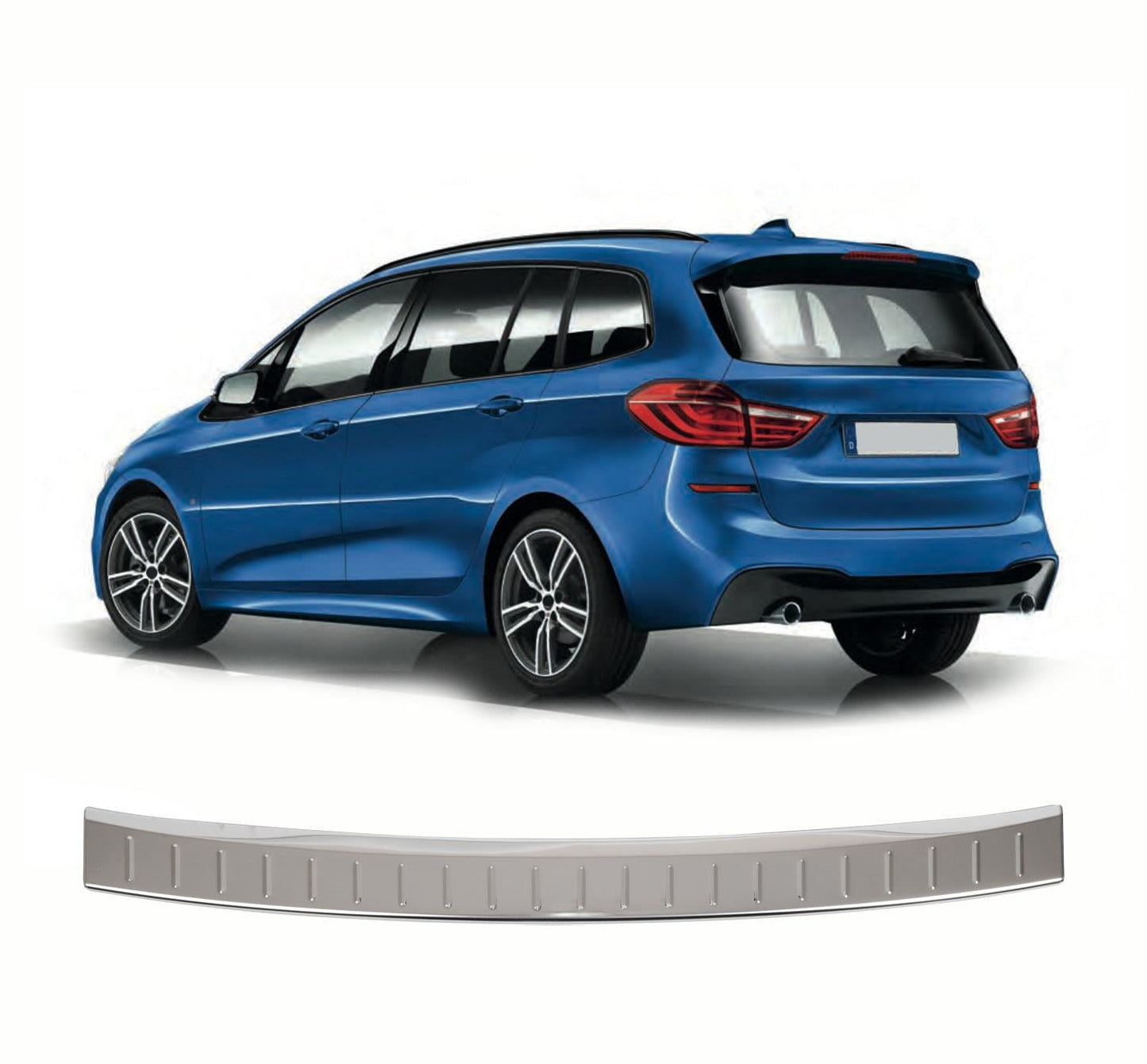 Rear Bumper Sill Cover for BMW 2 Series Gran Tourer F46 2015–2022 – Polished Stainless Steel