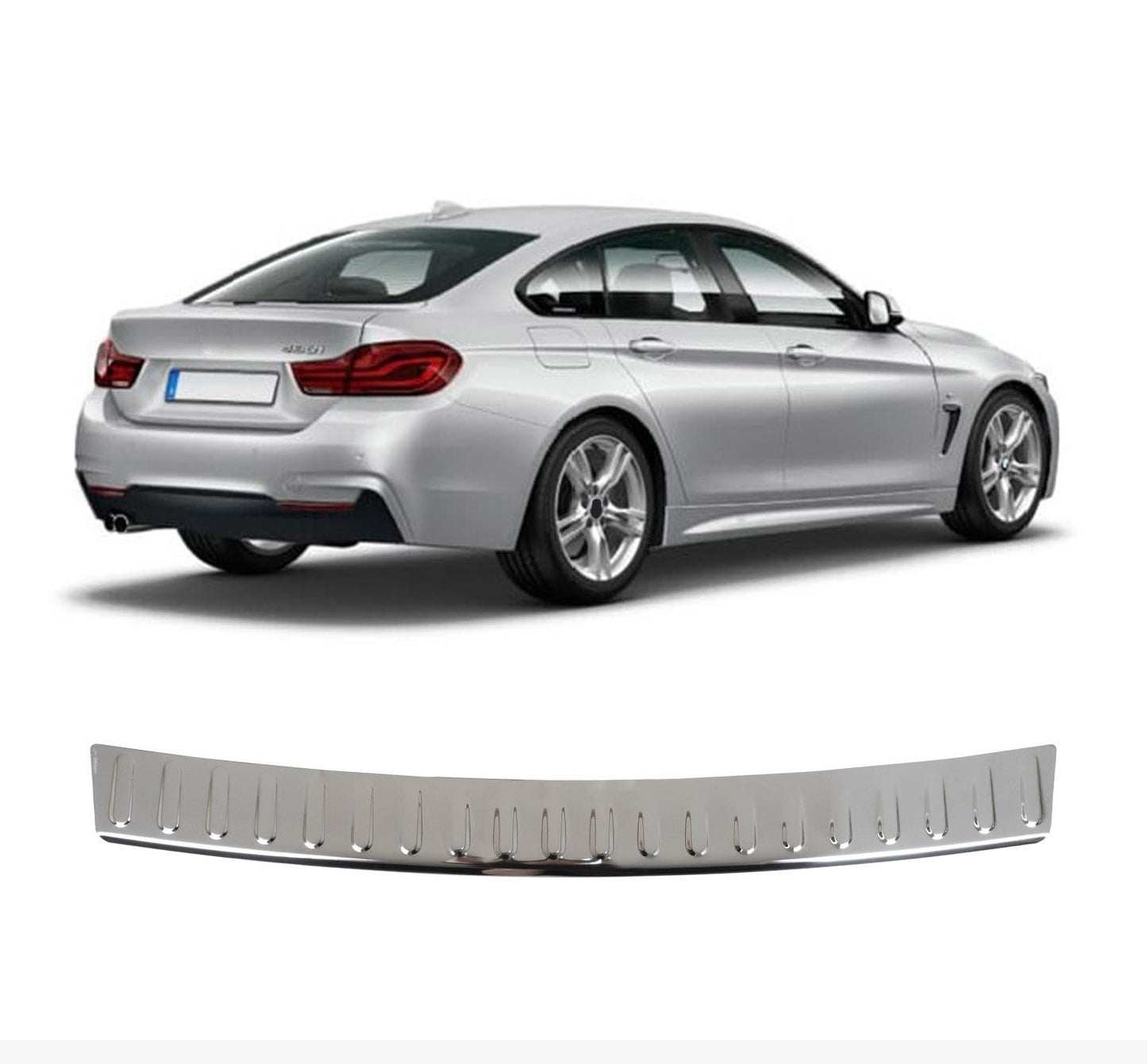 Polished stainless steel rear bumper sill cover for BMW 4 Series F36 Gran Coupe