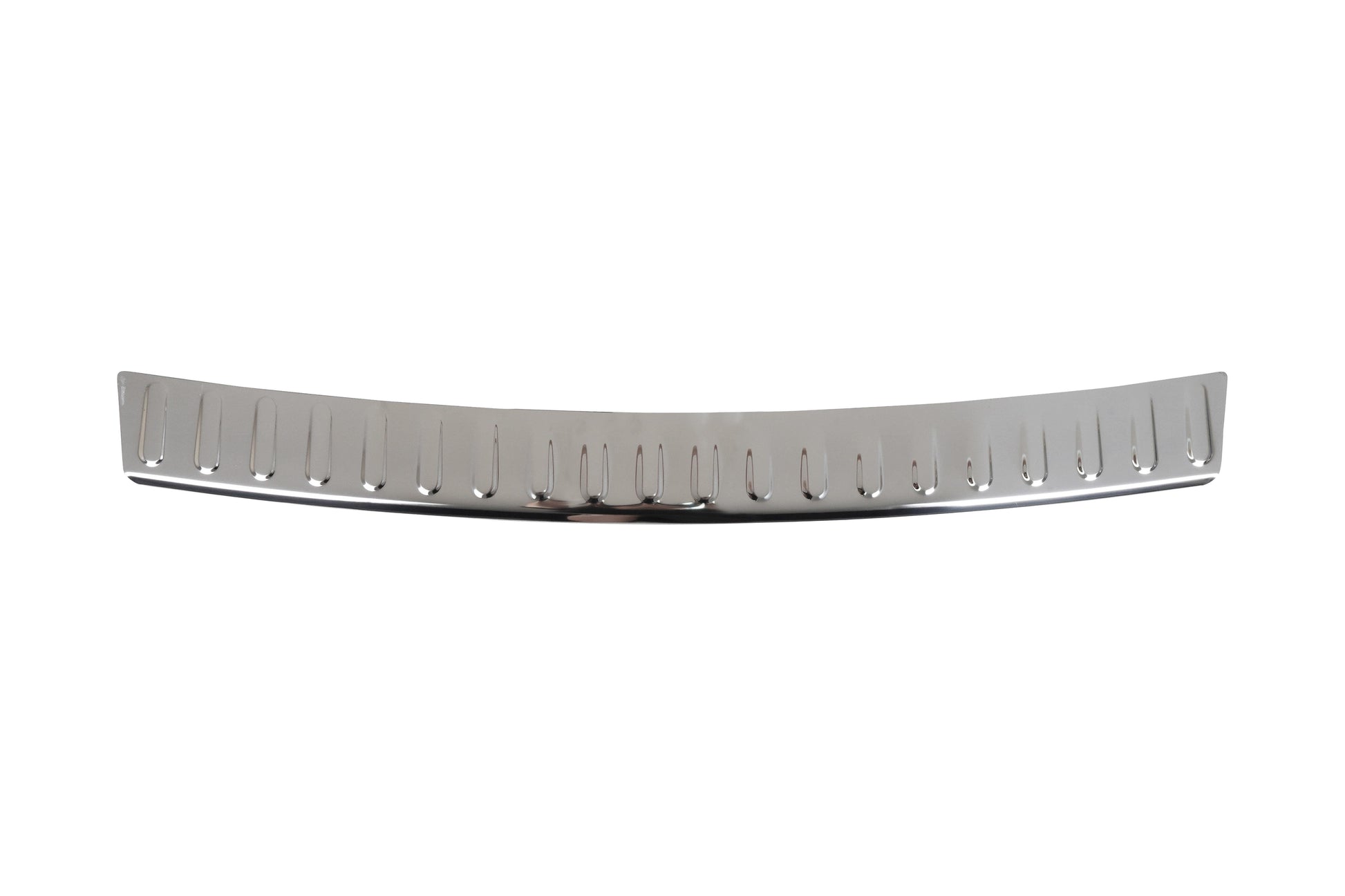 Close-up of polished stainless steel BMW F36 bumper protector