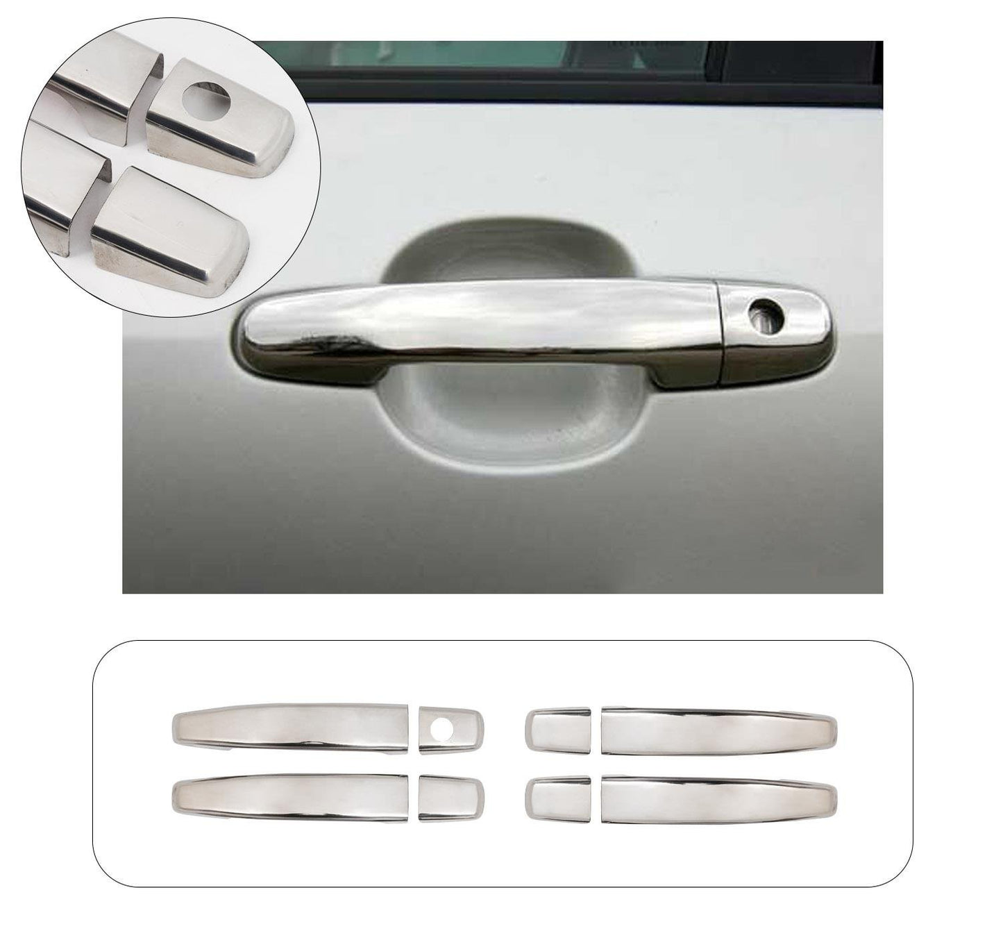 Chevrolet Aveo T300 (2012-2020) Stainless Steel Chrome Door Handle Covers - 4 Doors