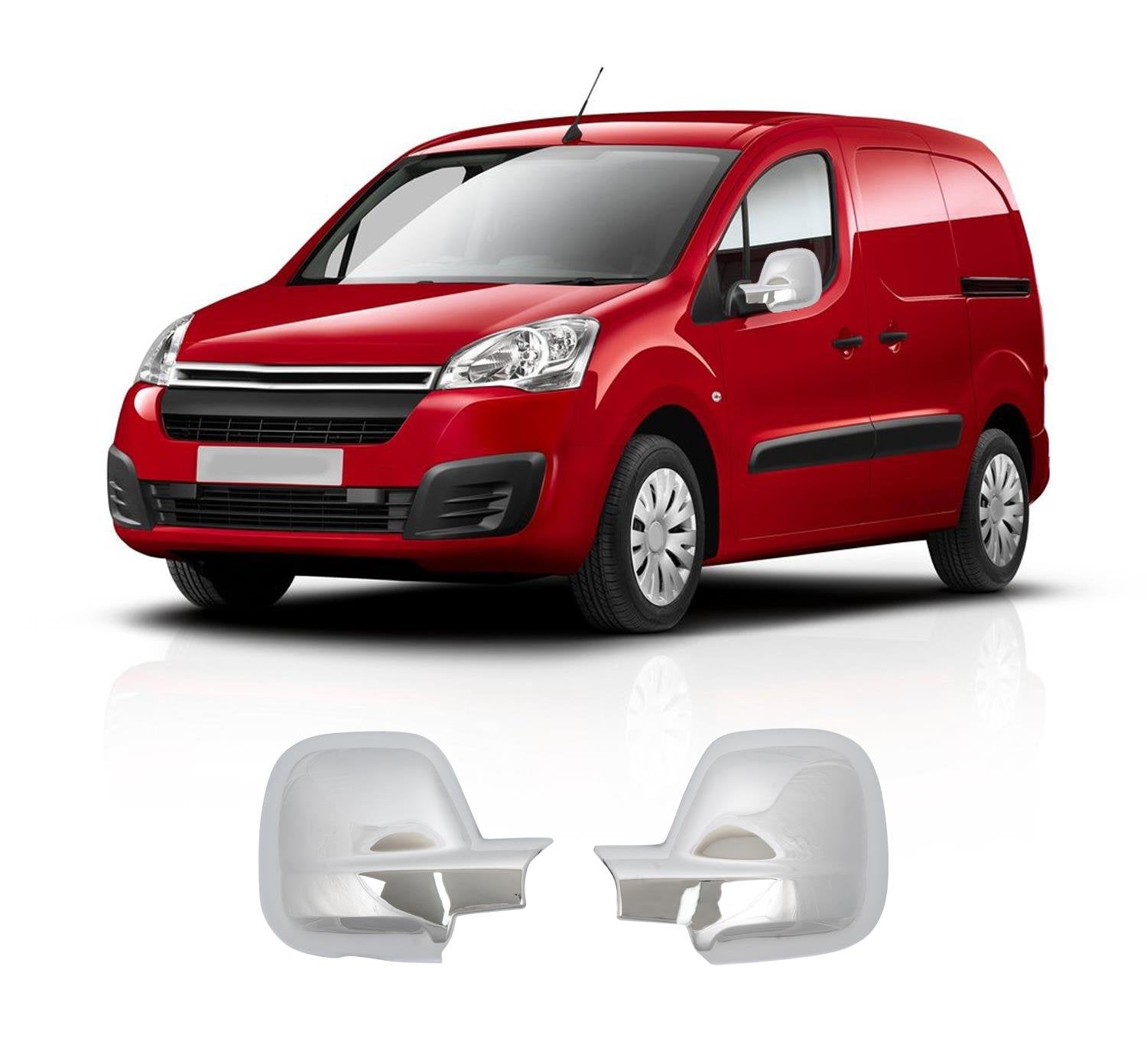 Citroen Berlingo II Facelift 2012 ABS chrome mirror cover overlay
