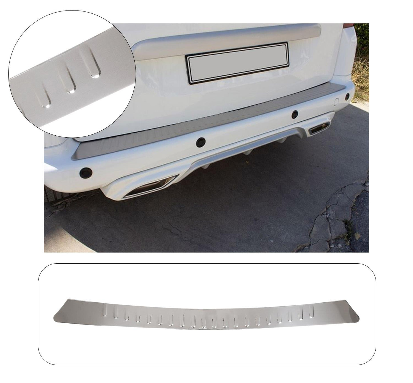 Citroën Berlingo II 2008–2018 Rear Bumper Sill Cover – Polished Stainless Steel
