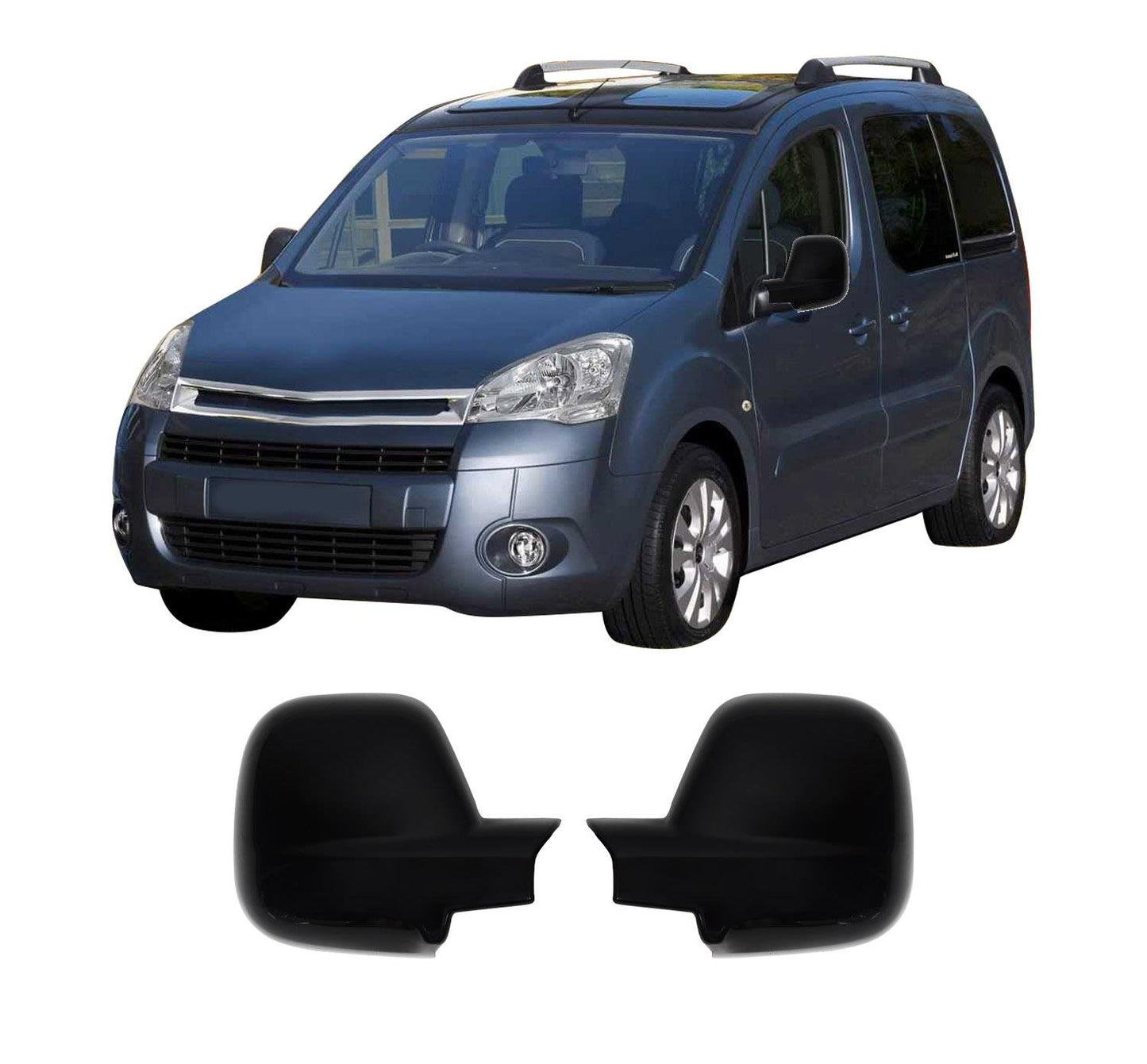 Citroen Berlingo 2009-2012 ABS black mirror cover overlay