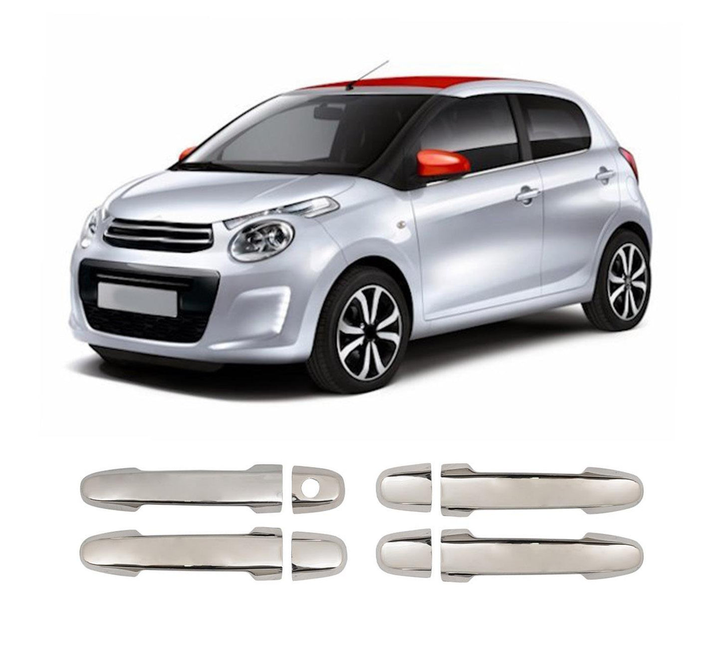 Citroen C1 (2014-2021) Stainless Steel Chrome Door Handle Covers - 4 Doors