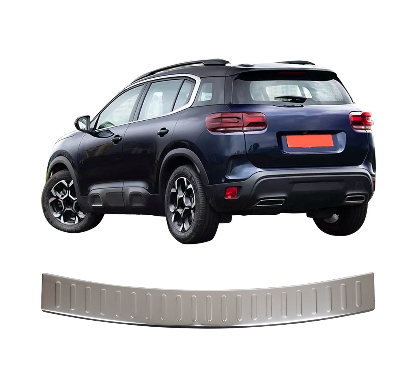 Citroën C5 Aircross 2019–2025 Rear Bumper Sill Cover – Polished Stainless Steel