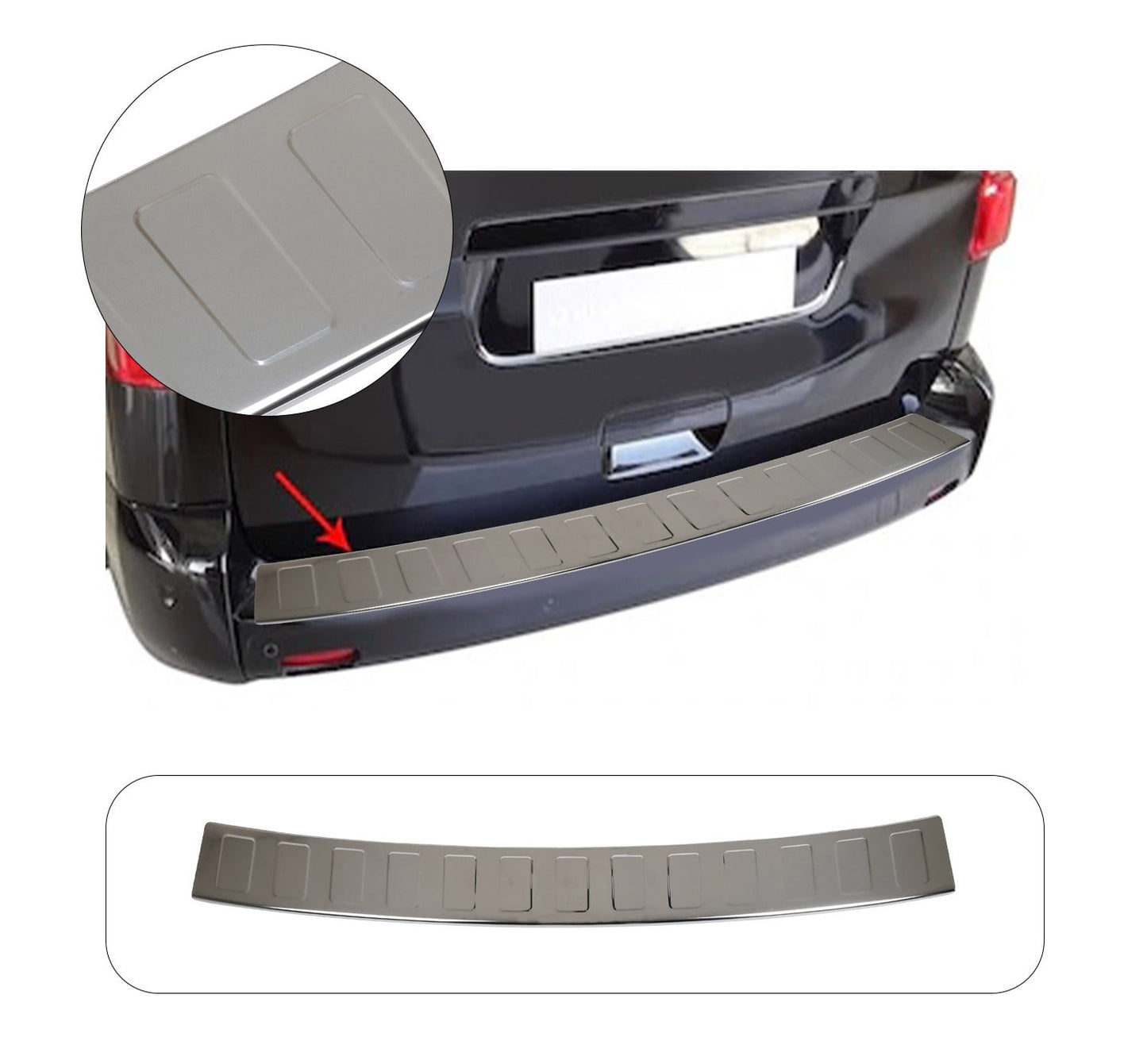 Citroën Dispatch XS Short Wheelbase 2016–2023 Rear Bumper Sill Cover – Polished Stainless Steel