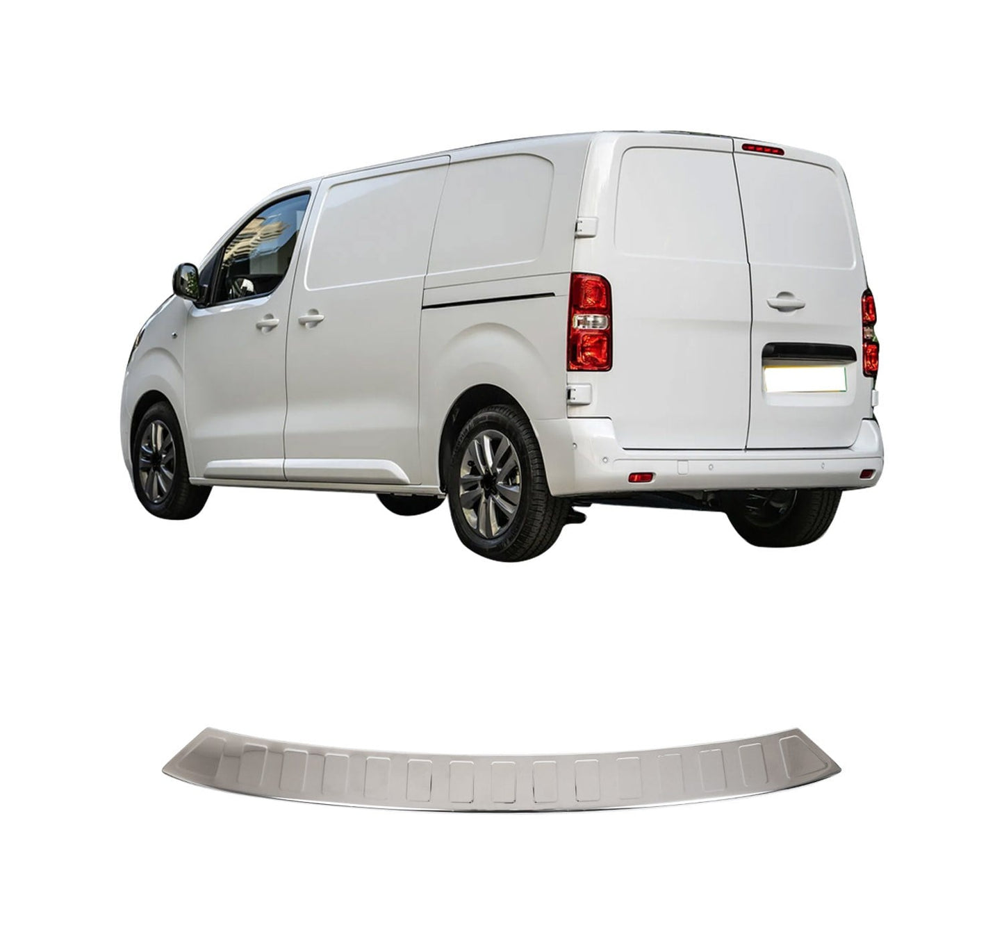 Citroën Dispatch XL Long Body 2017–2023 Rear Bumper Sill Cover – Polished Stainless Steel