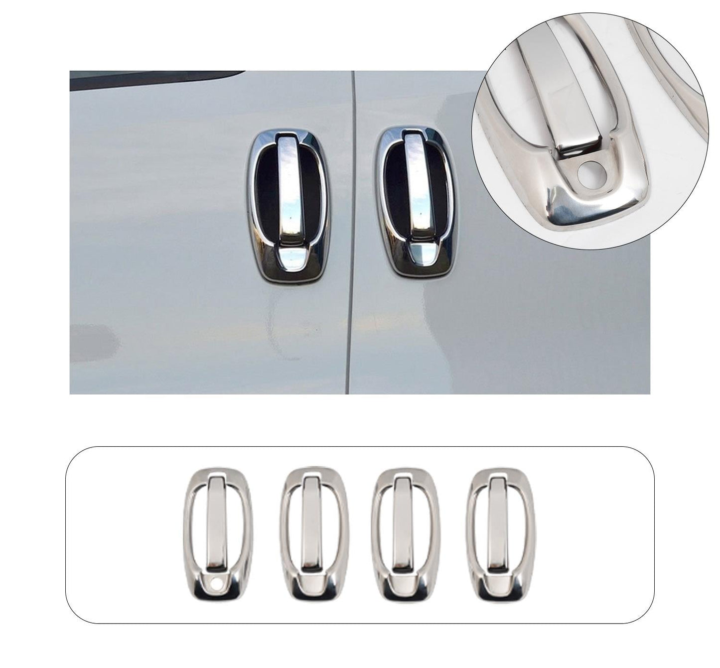 Citroen Nemo (2007-2016) Stainless Steel Chrome Door Handle Covers Set - 4 Doors