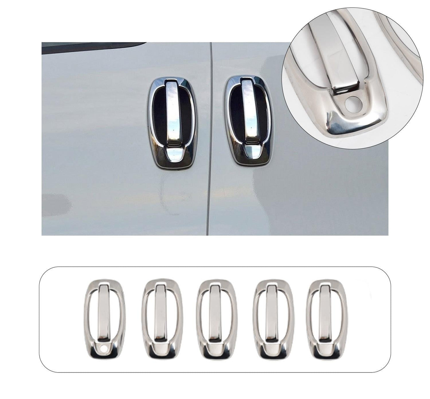 Citroen Nemo (2007-2016) Stainless Steel Chrome Door Handle Covers Set - 5 Doors