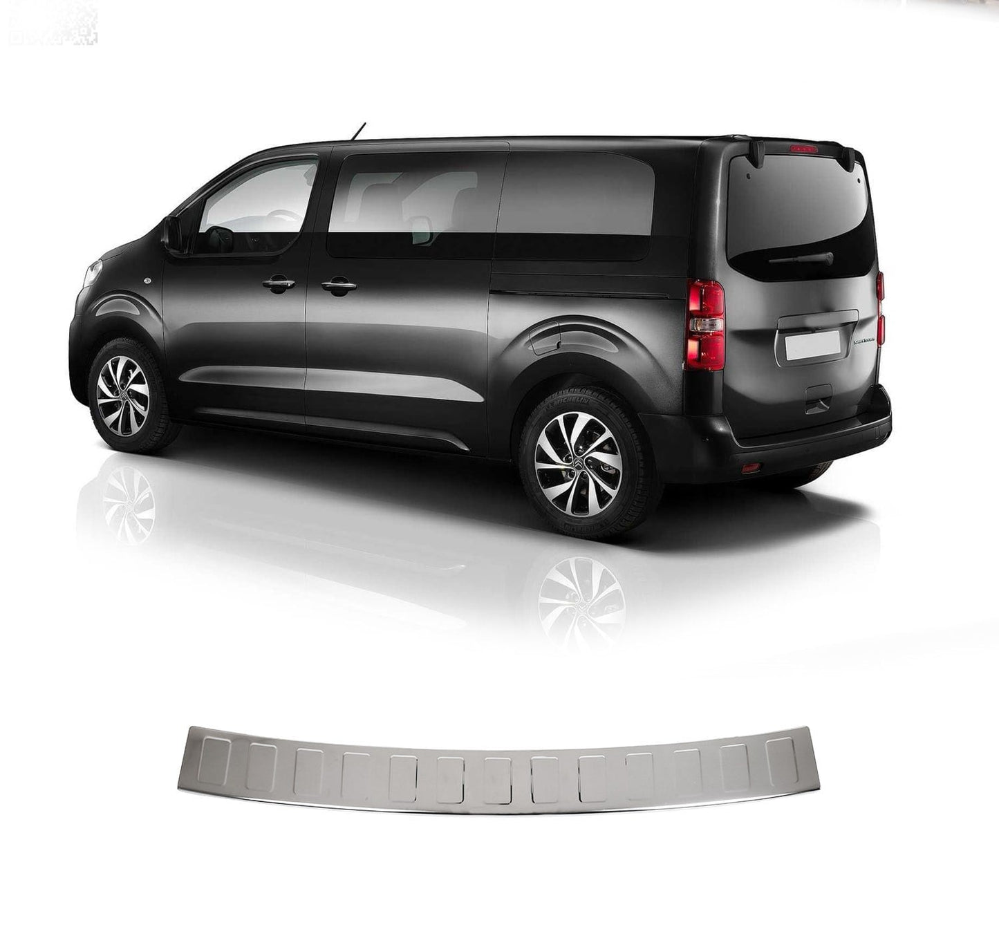 Citroën SpaceTourer XS Short Body 2016–2023 Rear Bumper Sill Cover – Polished Stainless Steel