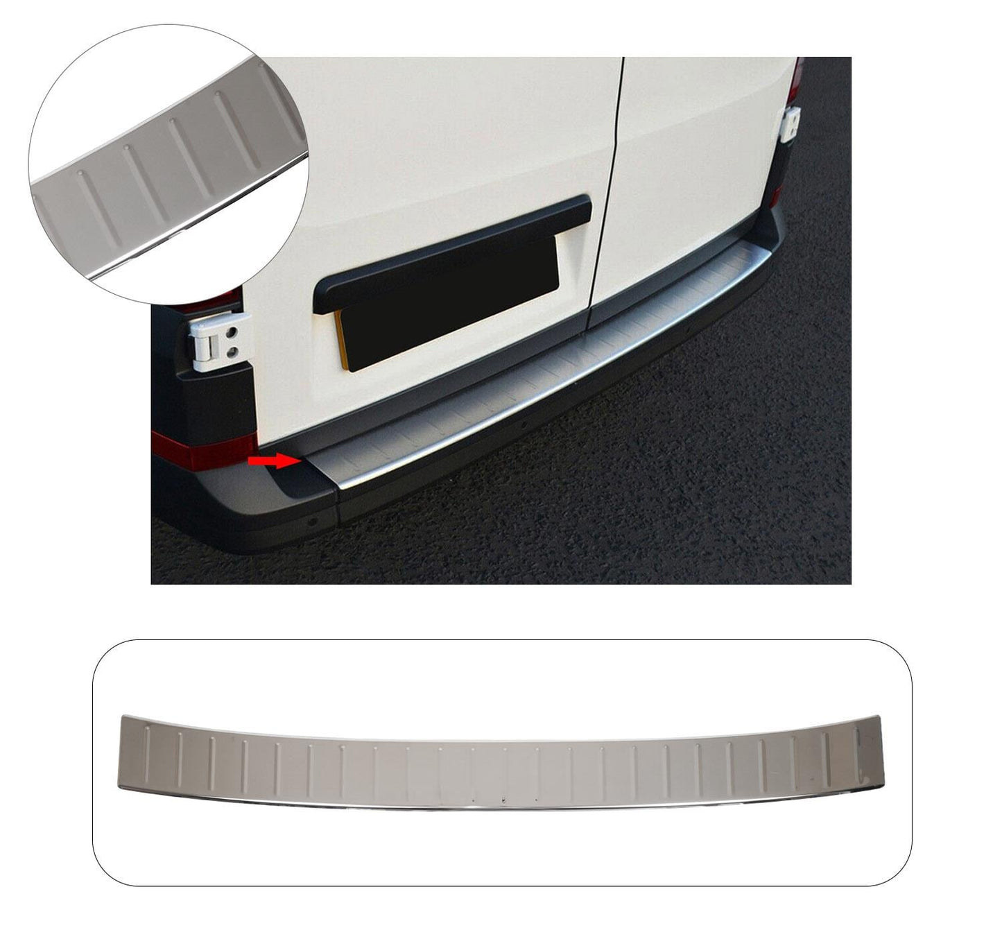 Volkswagen Crafter 2010–2017 Rear Bumper Sill Cover – Polished Stainless Steel