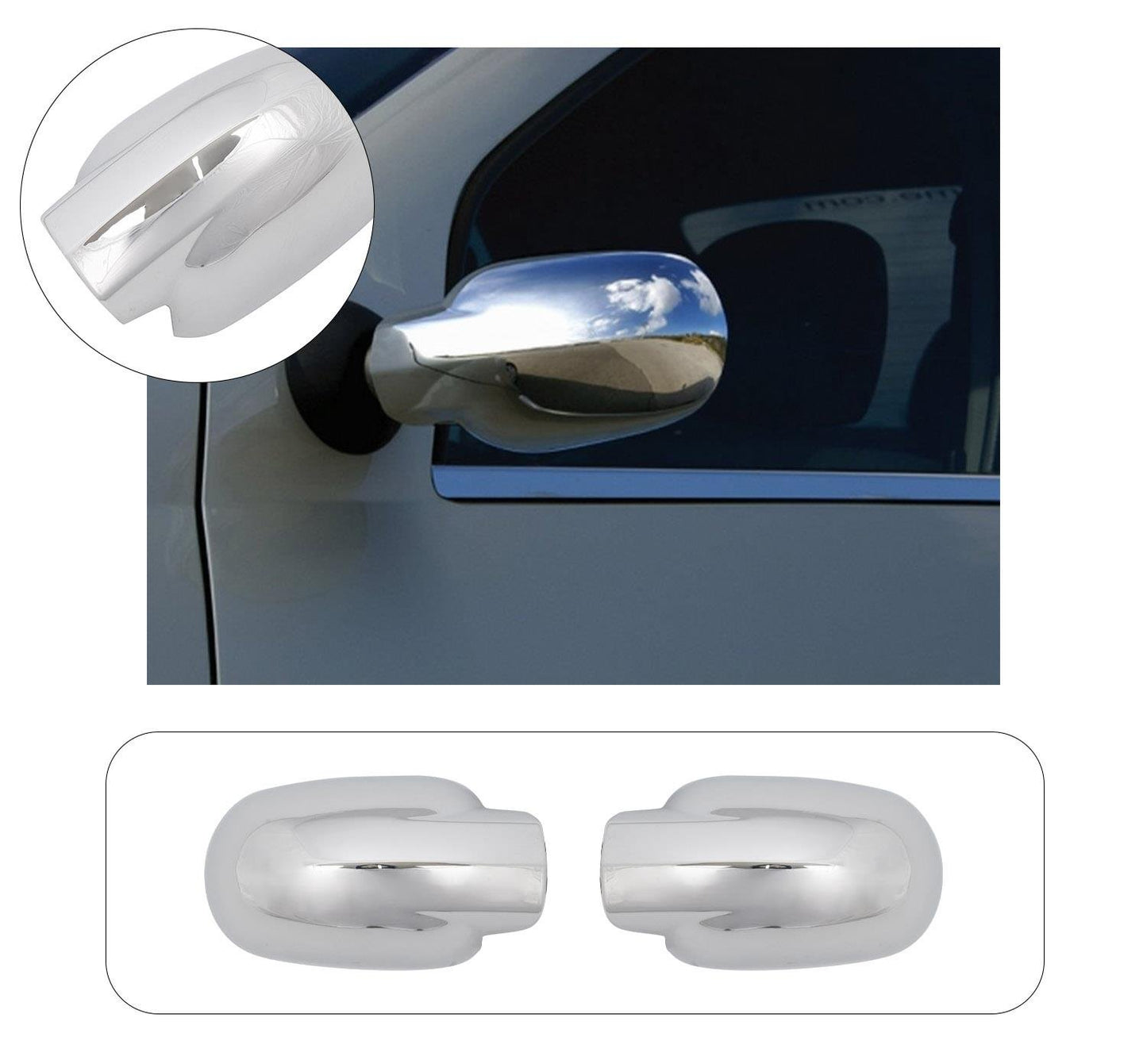 Chrome ABS side mirror covers for Dacia Logan