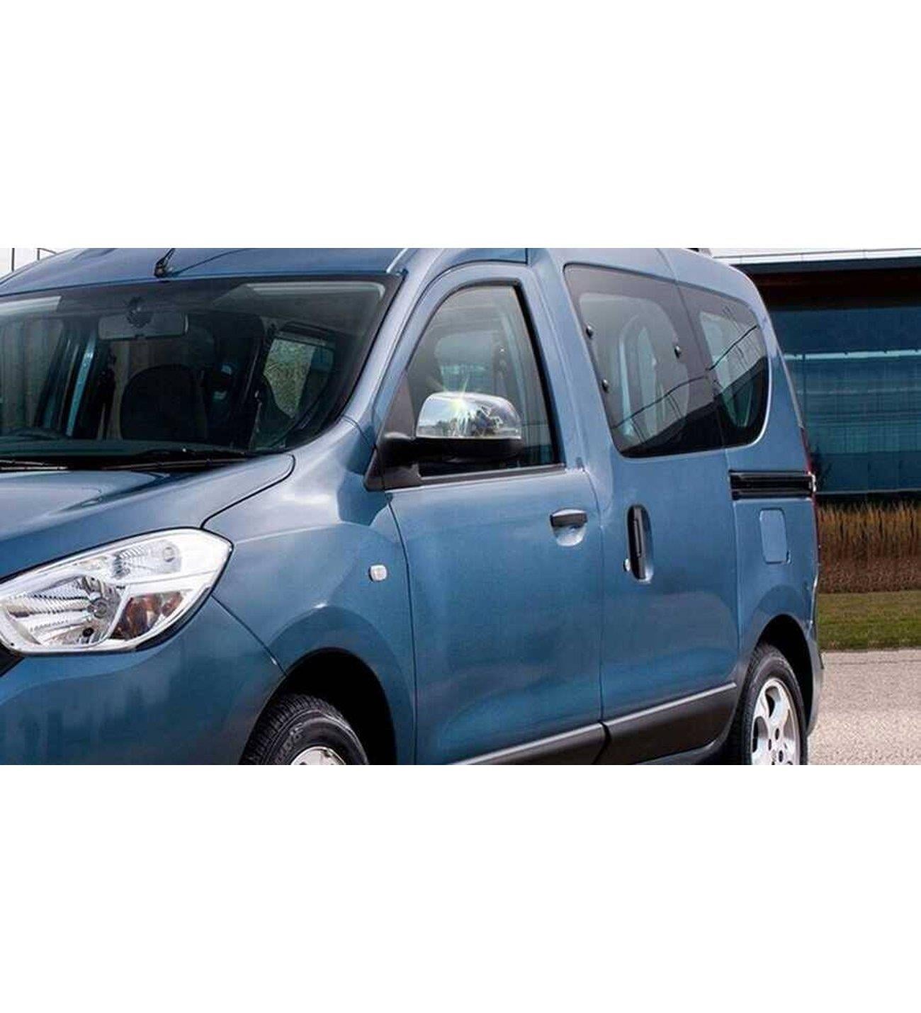 Chrome stainless steel side mirror covers for Dacia Dokker