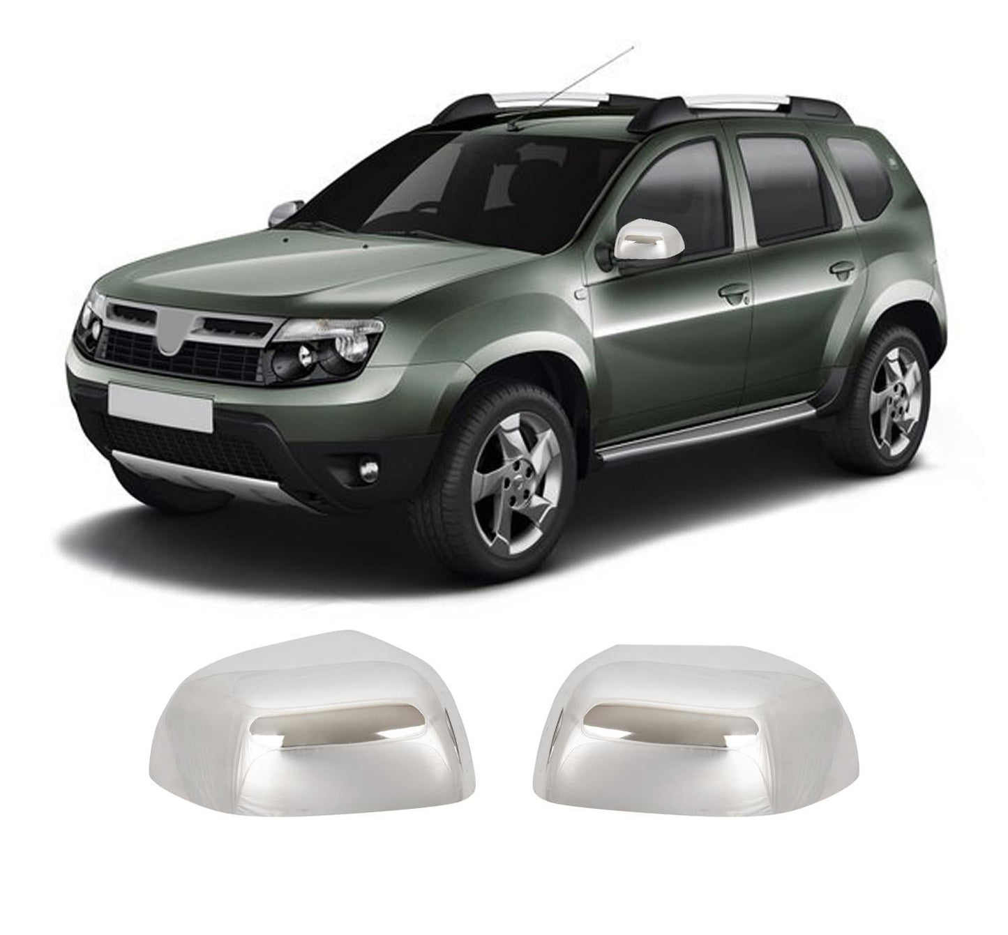 Dacia Duster 2010-2012 stainless steel mirror cover overlay