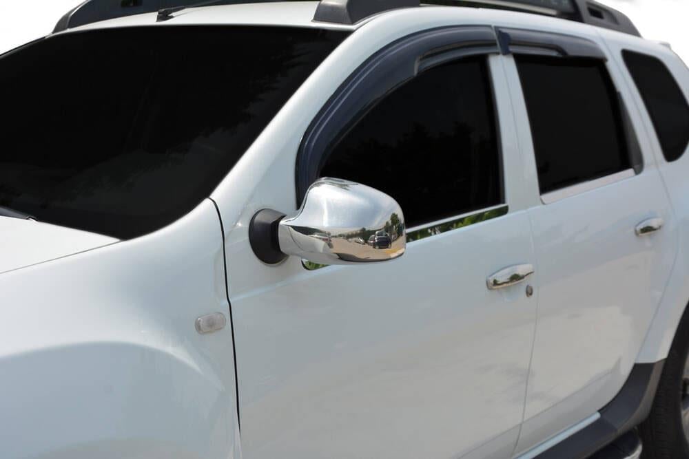 Chrome stainless steel side mirror covers for Dacia Duster