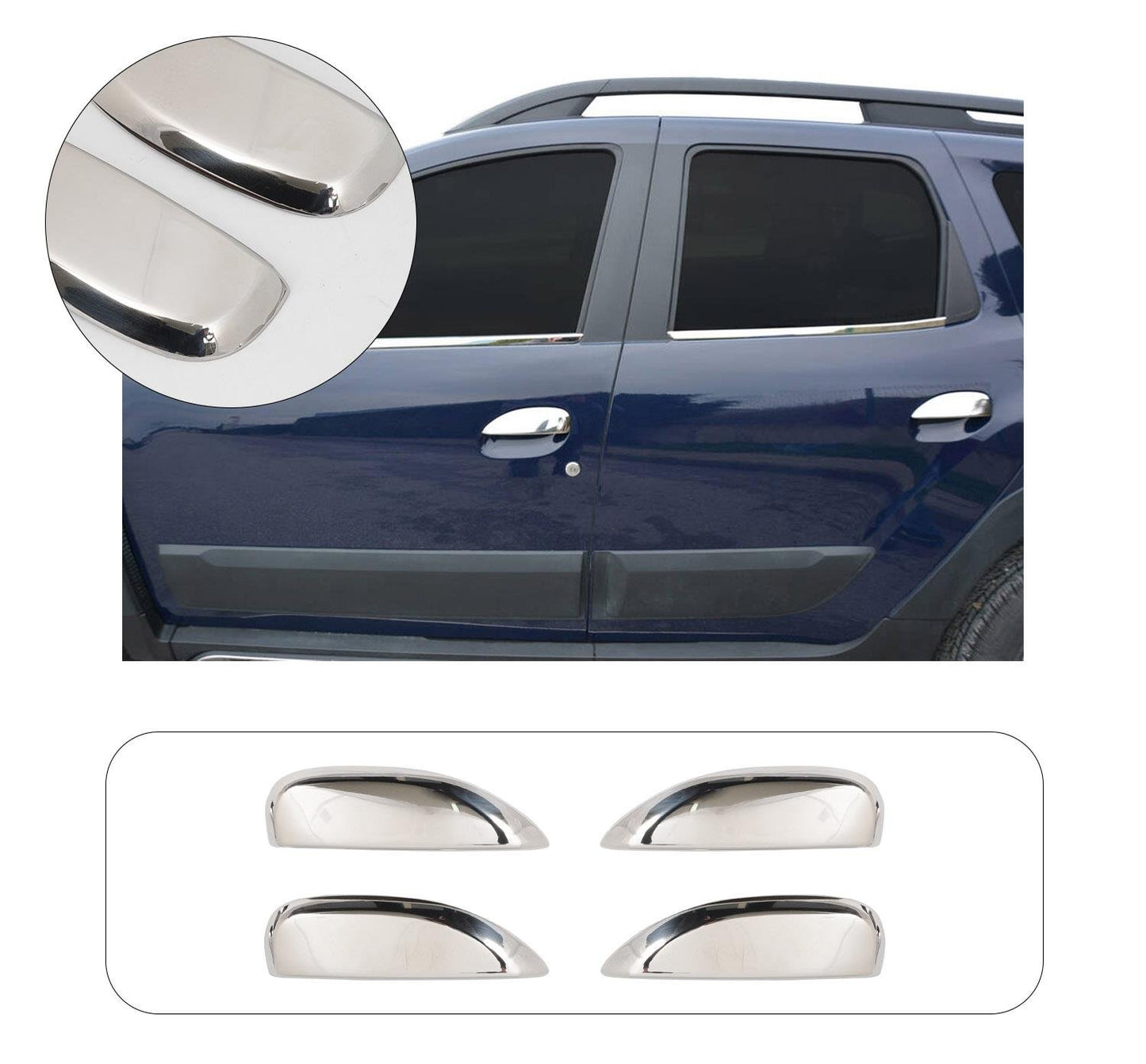 Dacia Duster (2018-Present) Stainless Steel Chrome Door Handle Covers - 4 Doors