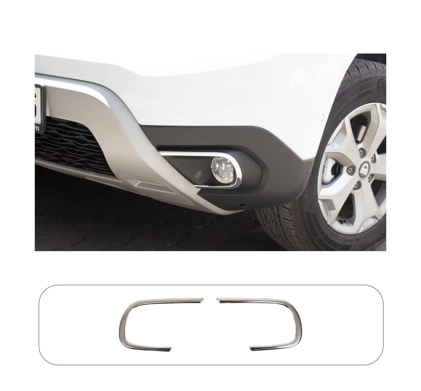 Dacia Duster (2018-Present) Stainless Steel Chrome Front Fog Light Trims - 2 Pieces