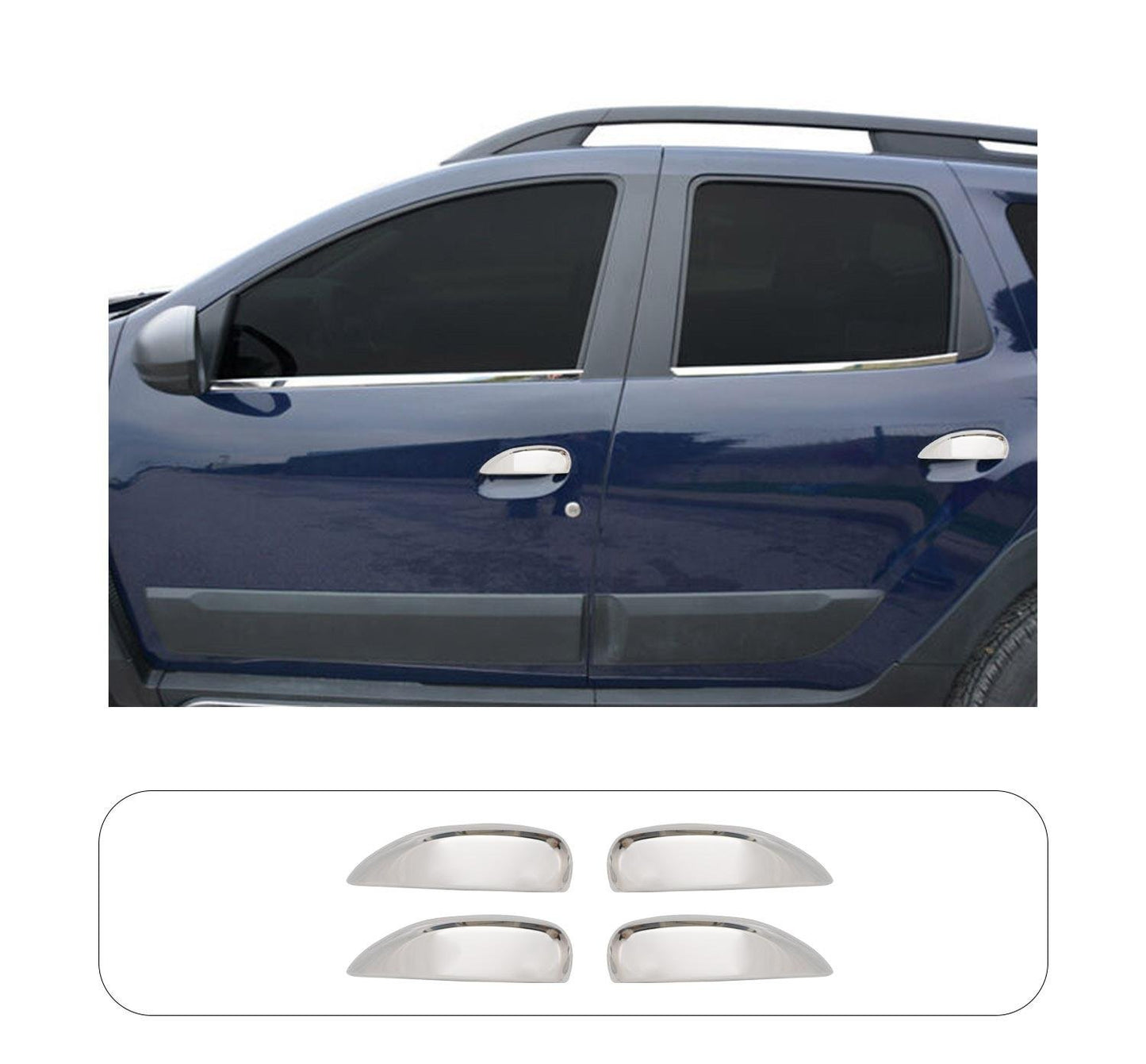 Dacia Duster I (2010-2017) Stainless Steel Chrome Door Handle Covers - 4 Doors