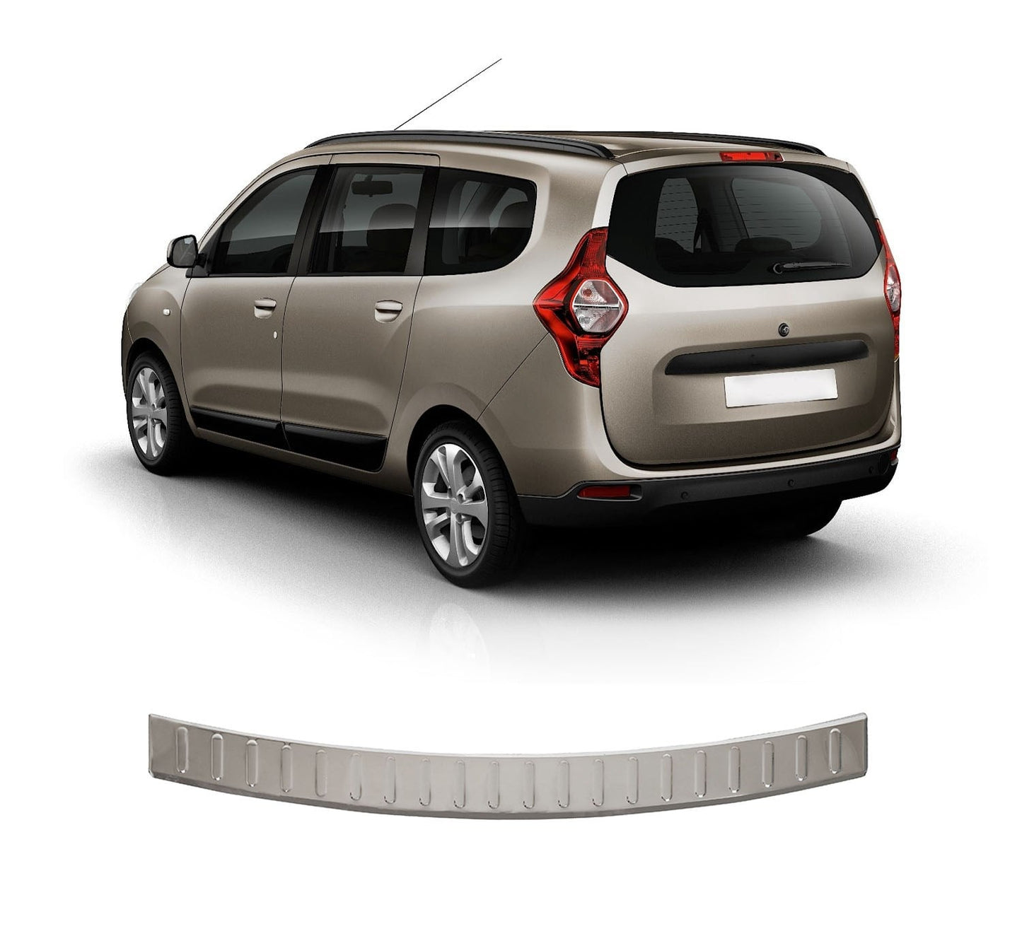 Dacia Lodgy 2012–2021 Rear Bumper Sill Cover – Polished Stainless Steel
