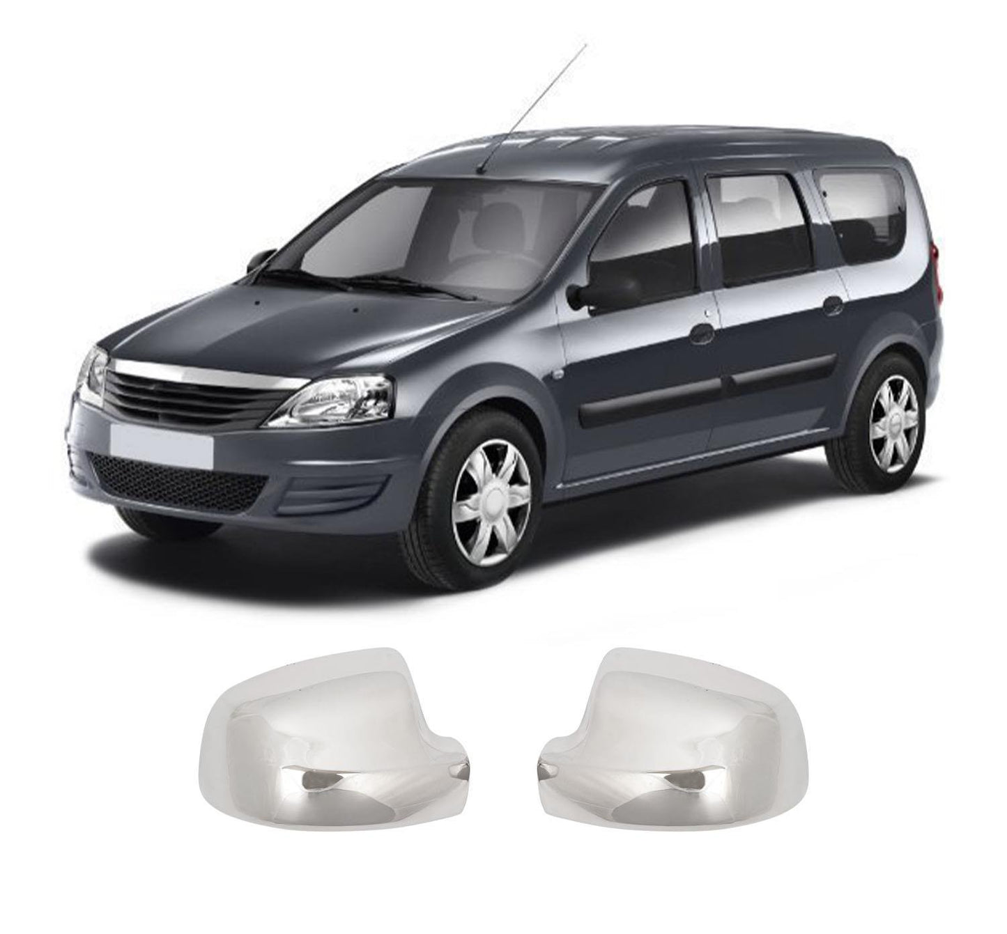 Dacia Logan MCV 2006-2013 stainless steel mirror cover overlay