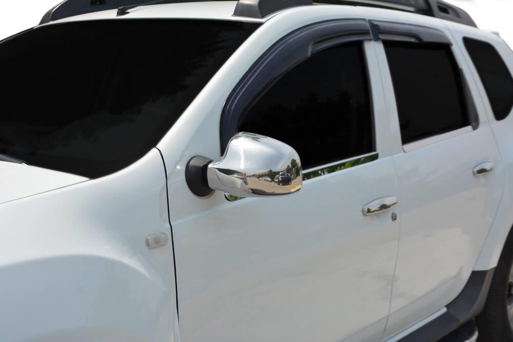 Chrome stainless steel side mirror covers for Dacia Duster