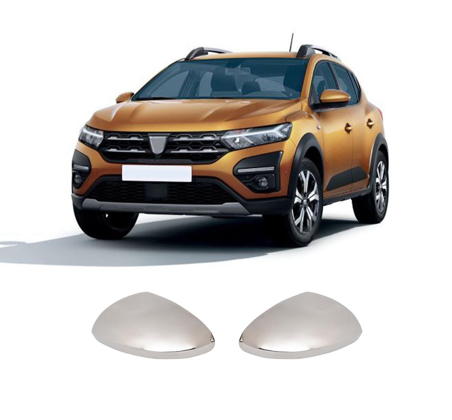 Dacia Sandero 2021 stainless steel mirror cover overlay