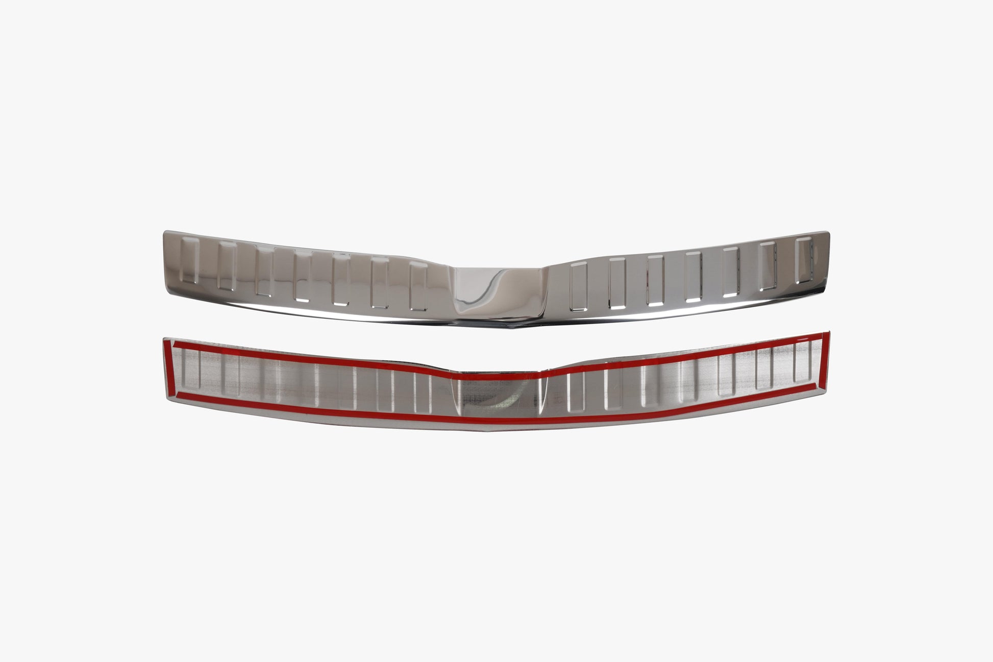 Polished stainless steel rear bumper sill cover for Dacia Spring 2022–2023
