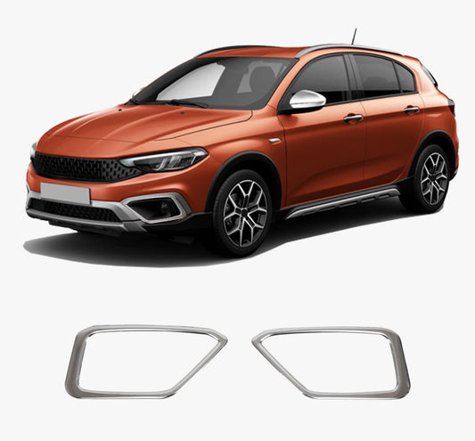 Fiat Tipo / Egea (2016-Present) Stainless Steel Chrome Front Fog Light Trims - 2 Pieces