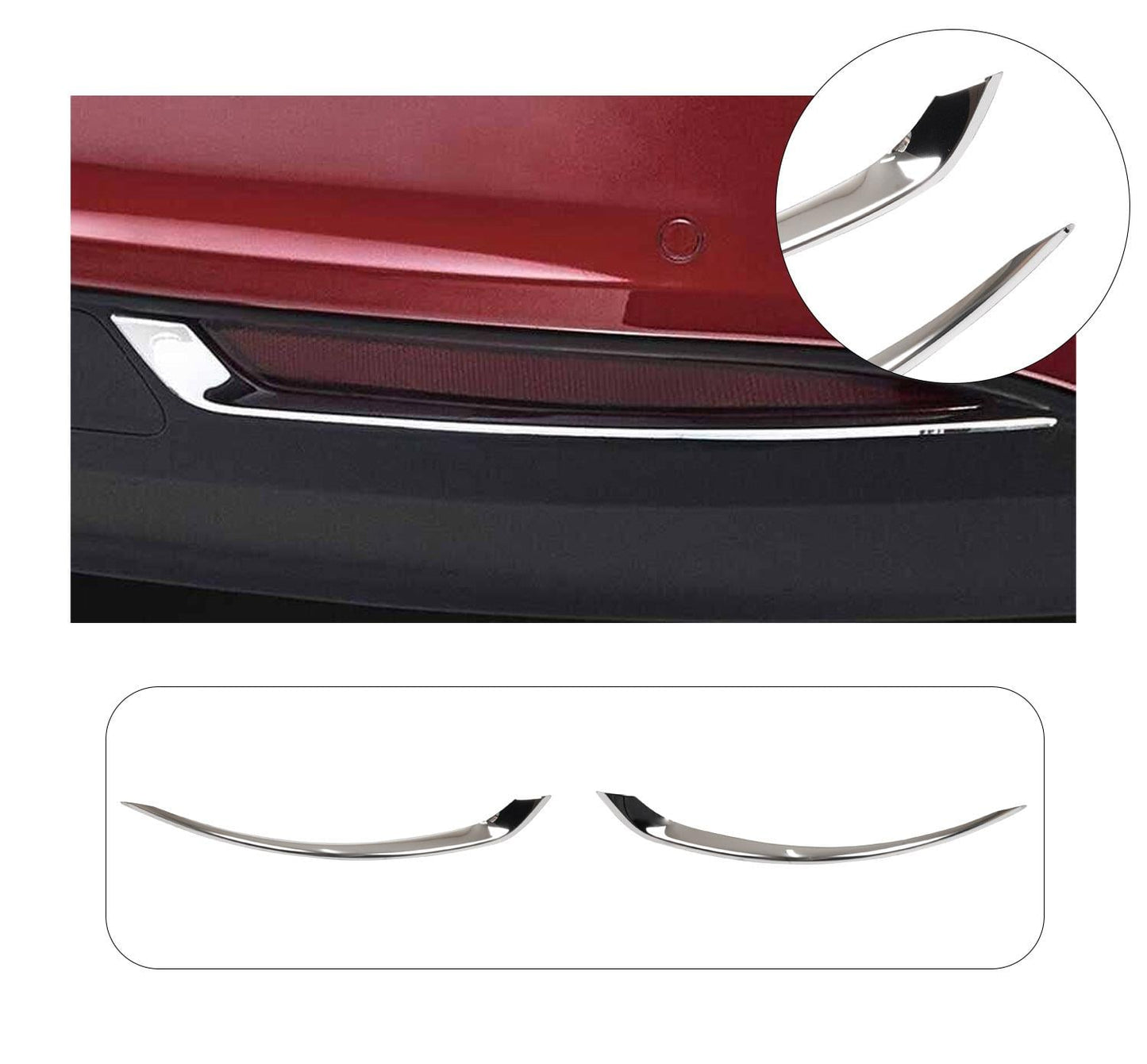 Fiat Tipo / Egea (2015-Present) Stainless Steel Chrome Rear Reflector Trims - 2 Pieces