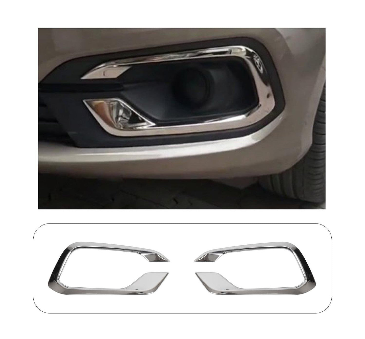 Fiat Tipo / Egea Facelift (2020-Present) Stainless Steel Chrome Front Fog Light Trims - 2 Pieces