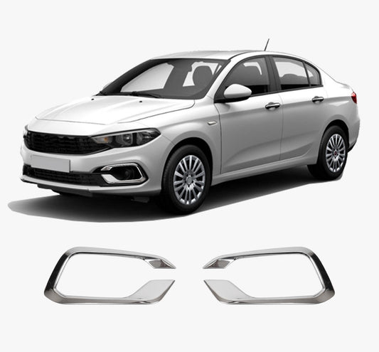 Fiat Tipo / Egea Facelift (2020-Present) Stainless Steel Chrome Front Fog Light Trims - 2 Pieces