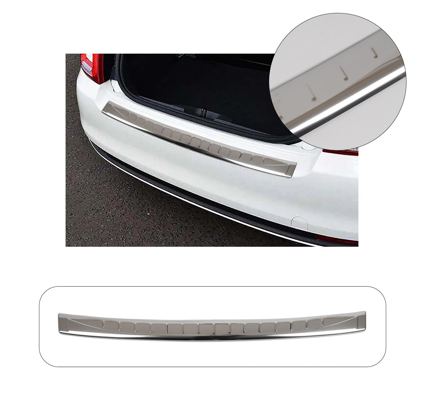 Fiat 500 2007–2015 & 500C 2009–2015 Rear Bumper Sill Cover – Polished Stainless Steel