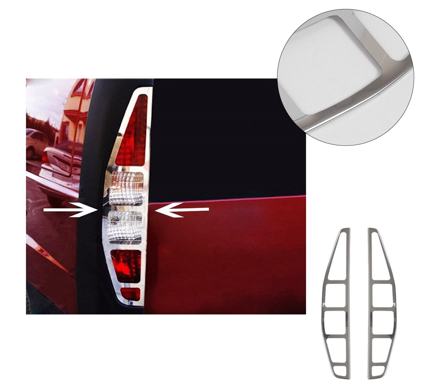 Fiat Doblo I (2000-2006) Stainless Steel Chrome Tail Light Frames