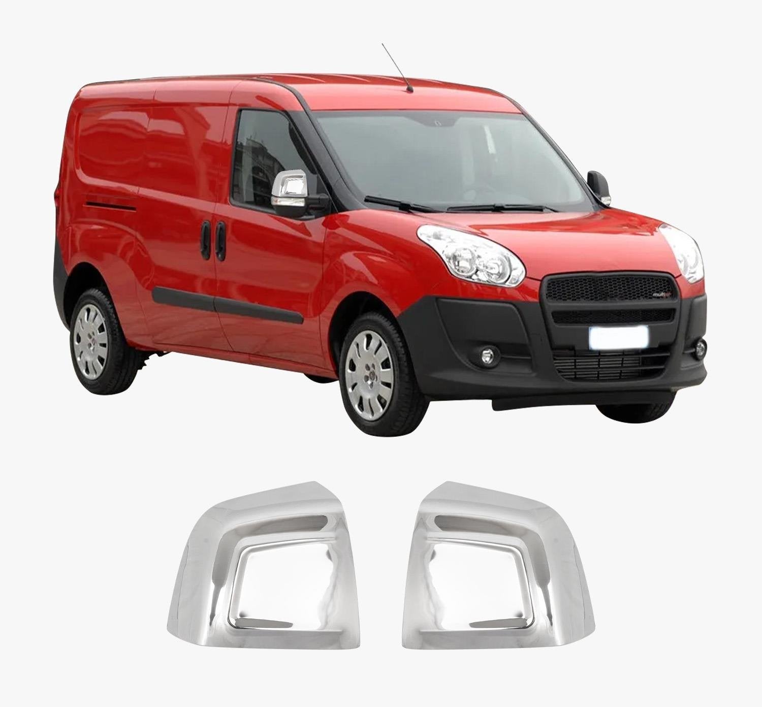 Fiat Doblo 2010 stainless steel mirror cover overlay