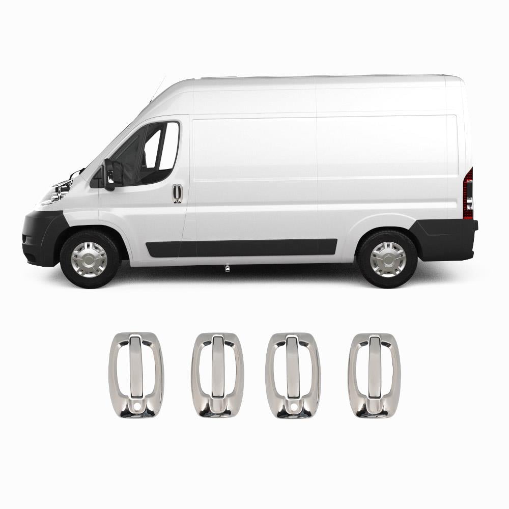 Fiat Ducato (2006-Present) Stainless Steel Chrome Door Handle + Bowl Covers Set - 4 Doors (8 Pcs)