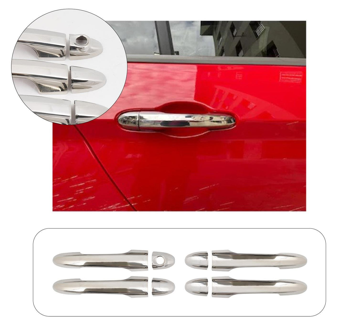 Fiat Egea Cross (2020-Present) Stainless Steel Chrome Door Handle Covers - 4 Doors