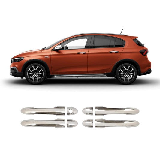 Fiat Egea Cross (2020-Present) Stainless Steel Chrome Door Handle Covers - 4 Doors