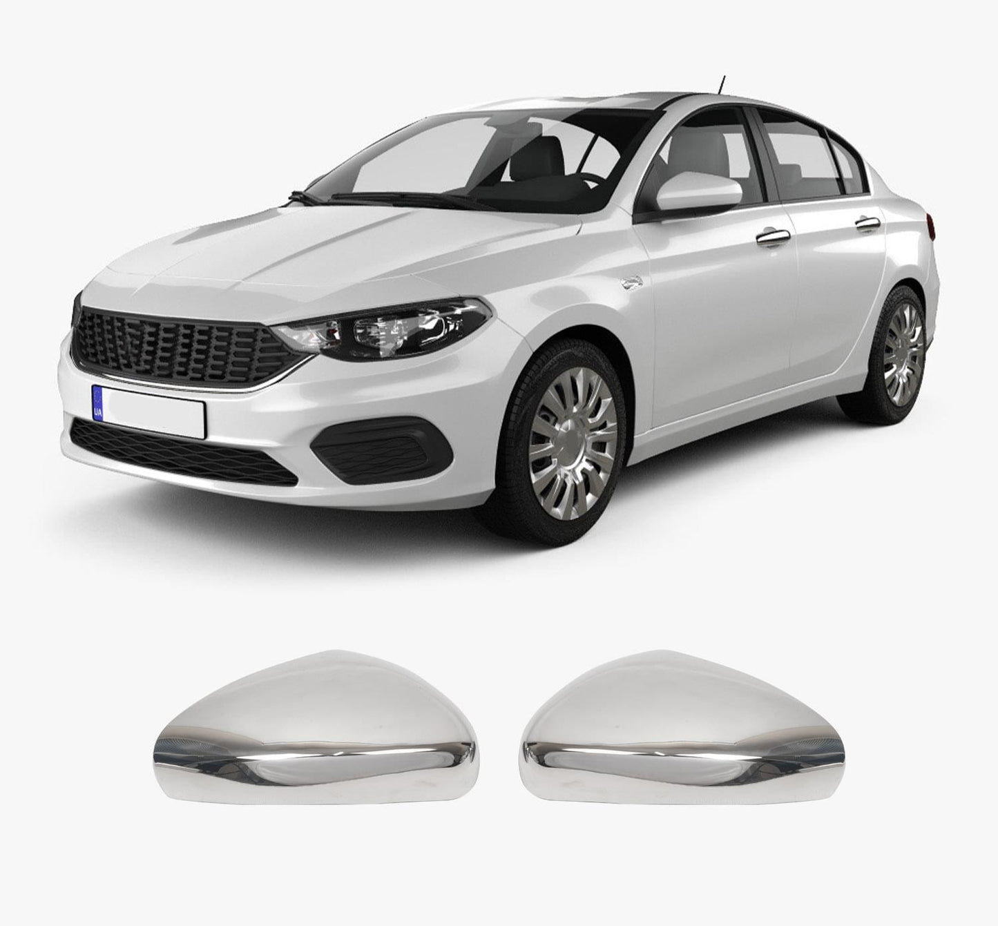 Fiat Tipo Egea 2015 stainless steel mirror cover overlay