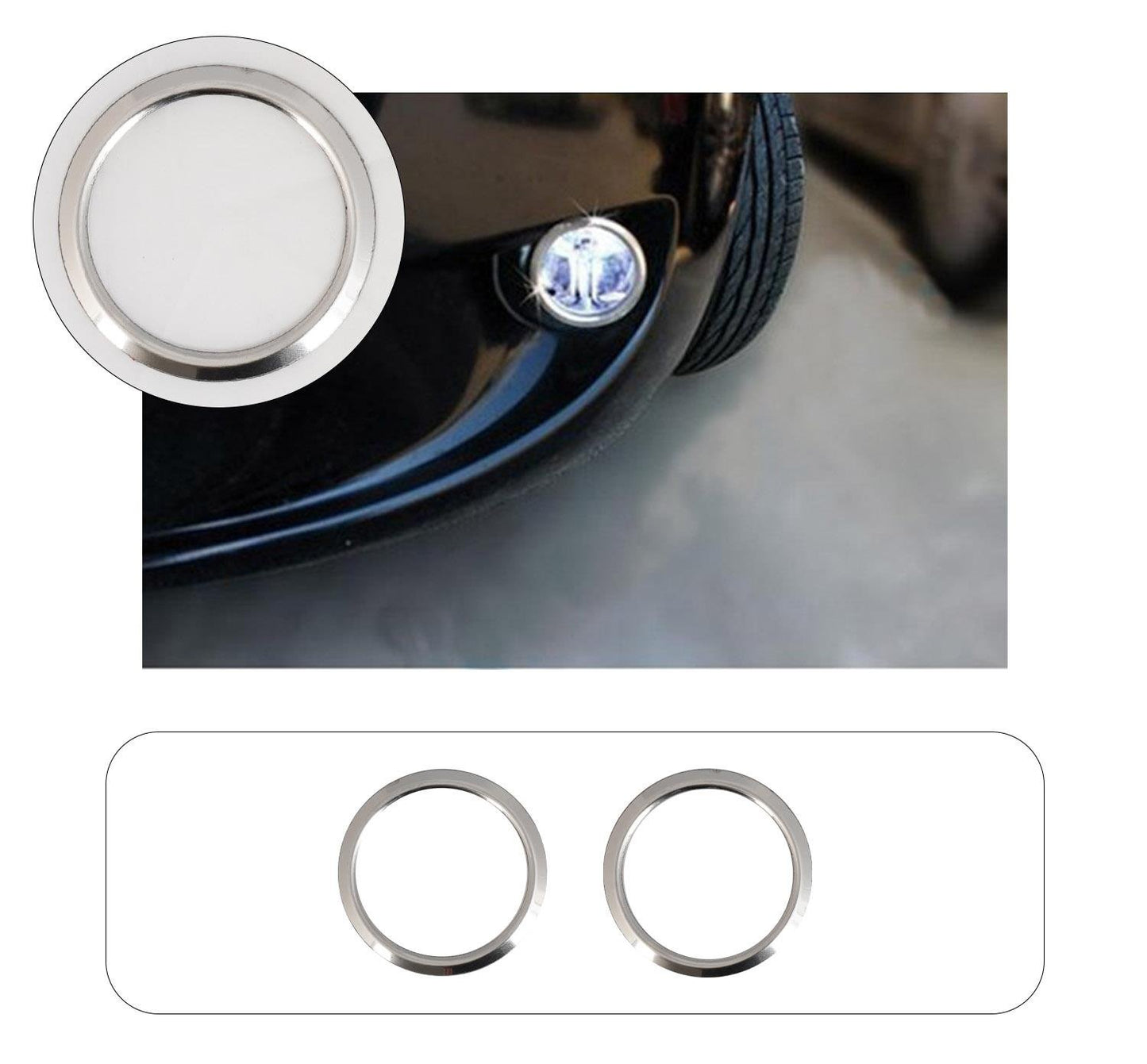 Fiat Fiorino & Qubo (2008-2014) Stainless Steel Chrome Front Fog Light Trims - 2 Pieces
